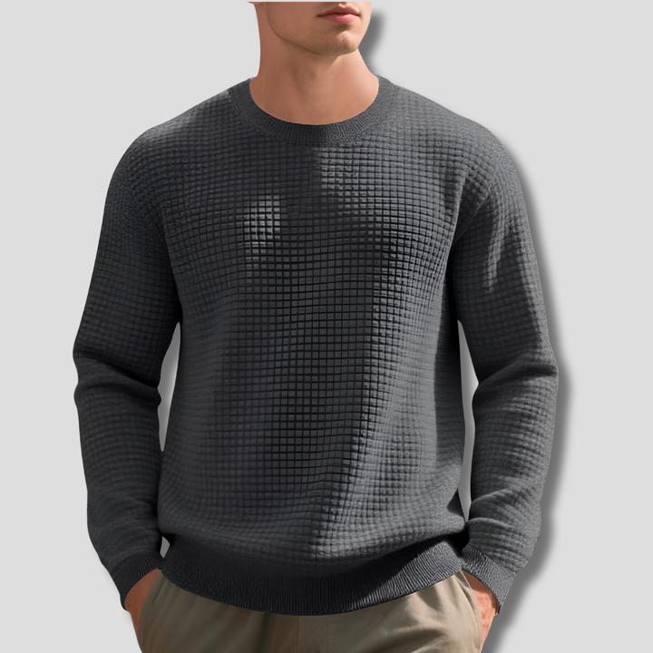 Pull en Tricot Waffle Confortable pour Hommes