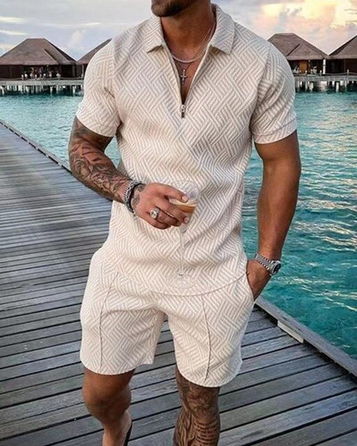 Ensemble Polo et Shorts d'Été pour Hommes Style Sans Effort en Un Ensemble Facile