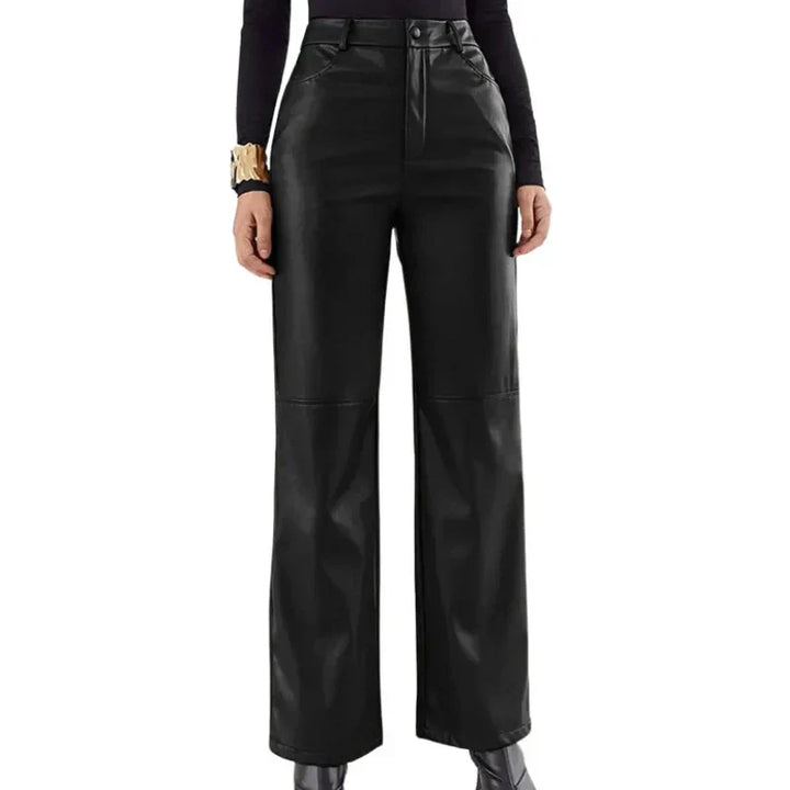 Pantalons en cuir hauts de taille SleekEdge pour femmes