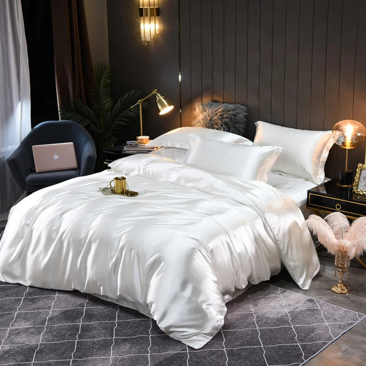 Ensemble de Linge de Lit en Satin Soyeux Indulgez-vous dans le Confort Luxueux et le Design Élégant