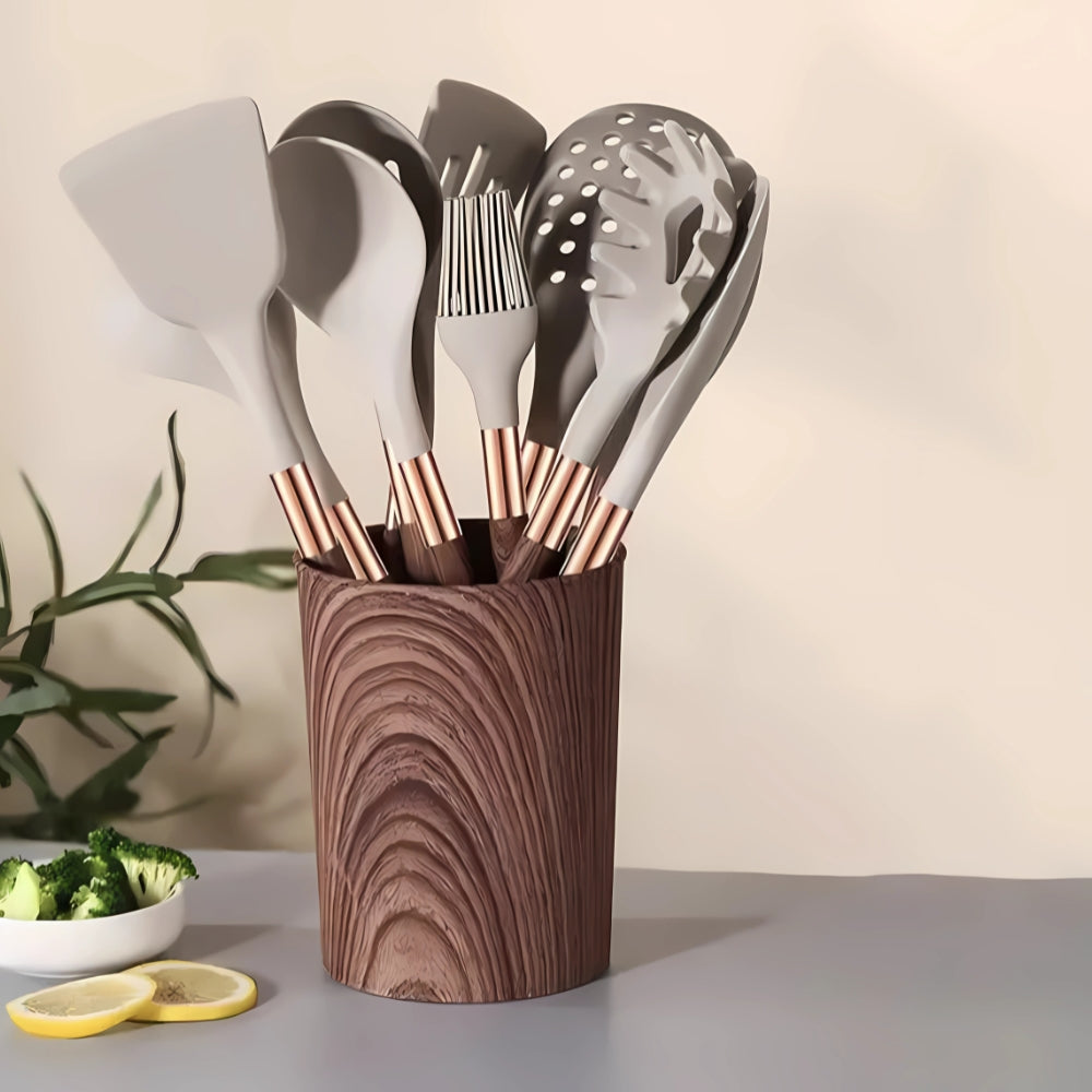 Ensemble de 10 Ustensiles de Cuisine en Silicone Luxe