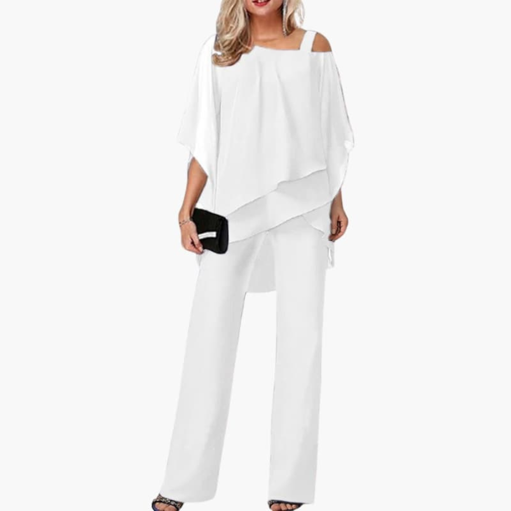 Combinaison Femme avec Épaule Décollée et Pantalons Amples