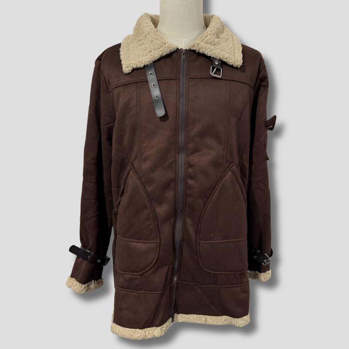 Veste de motard camel pour homme