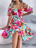 Clara | Robe Midi Boho Femme Débout Épaule