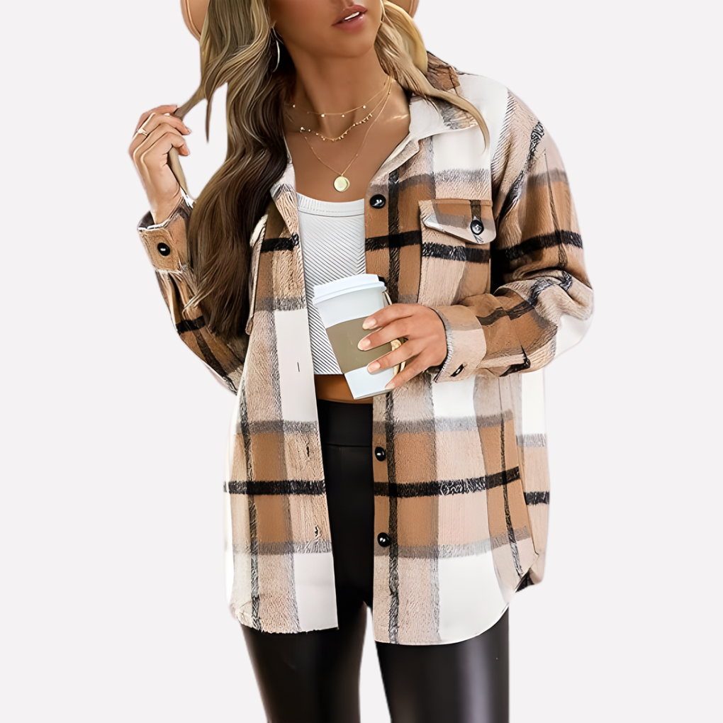 Veste à carreaux pour femmes