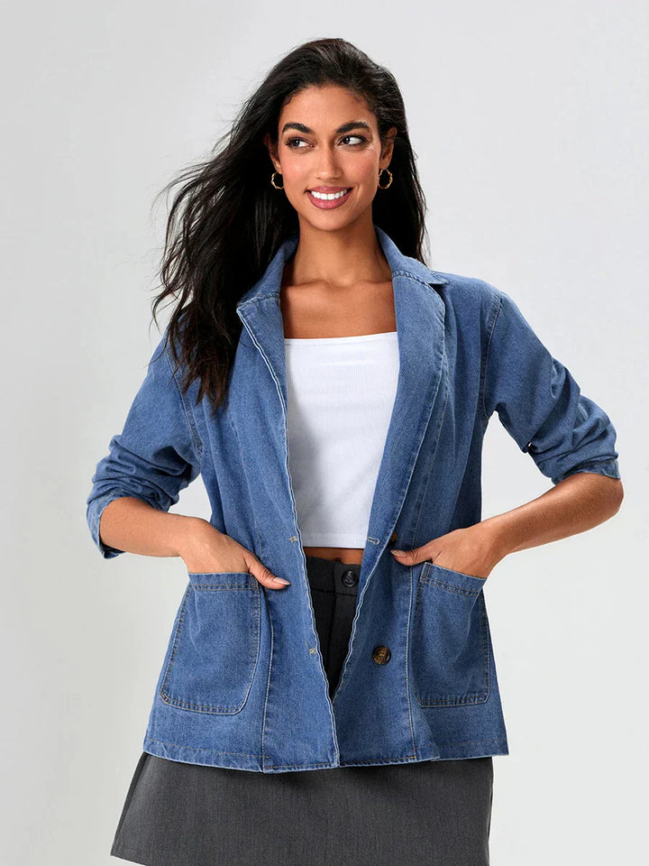 UrbanEdge – Blazer en Denim avec Coupe Classique
