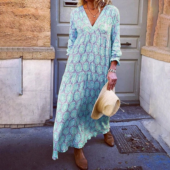 Robe Maxi Géométrique Bohowaves — Où le Flair Bohème Rencontre l'Élégance d'Été