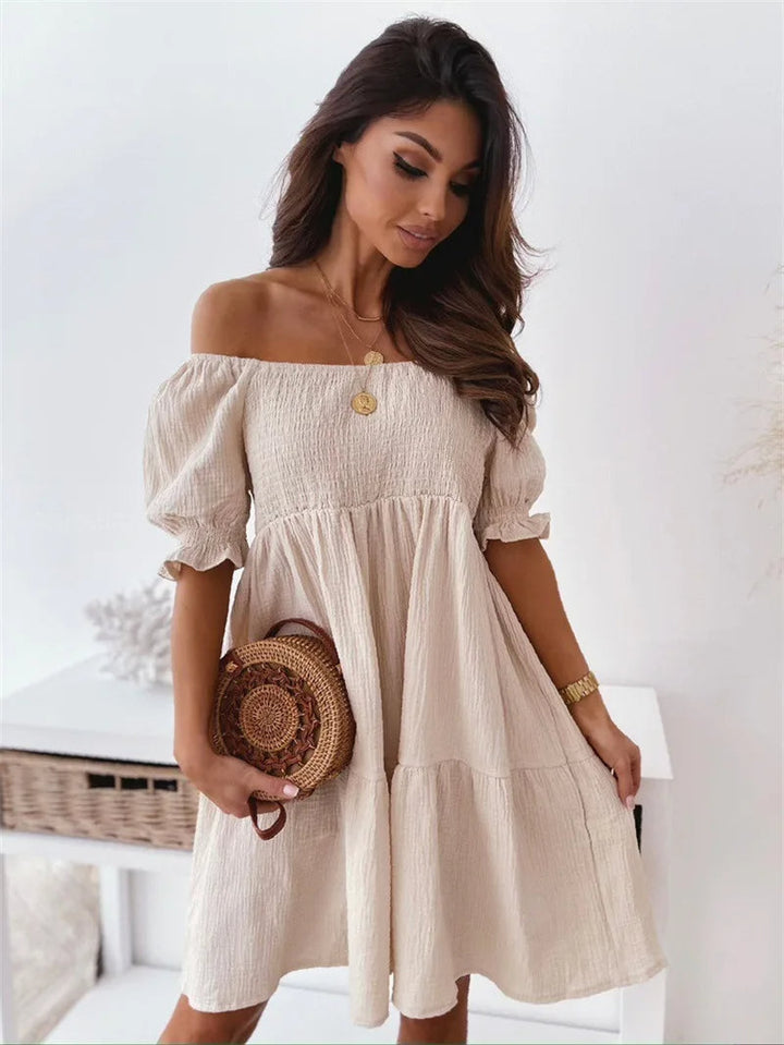 Robe Mini Élégante Une Épaule pour Été
