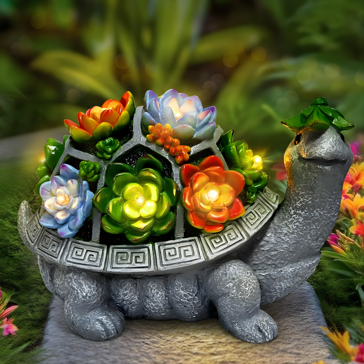 Grande Décoration de Jardin Solaire Statue Tortue Lumières