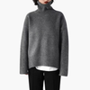 Pull col roulé pour femmes avec manches longues et texture ribbée