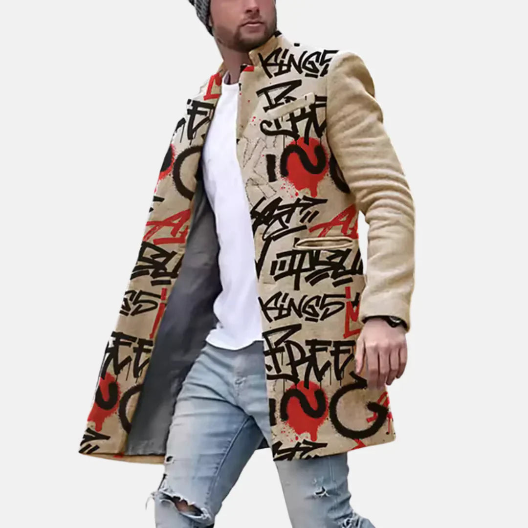Manteau à Impression de Rue – Veste Casual et Ajustable pour Homme