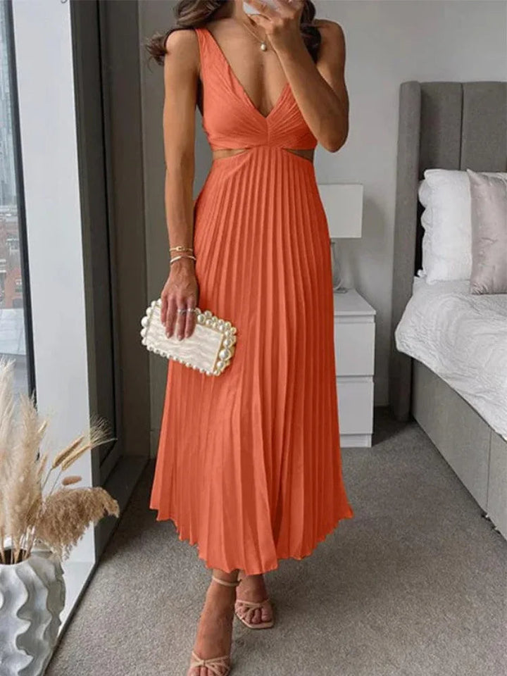 Robe Sans Manches Élégante avec Dos Nu Sophistication Gracieuse pour Occasions Chaudes