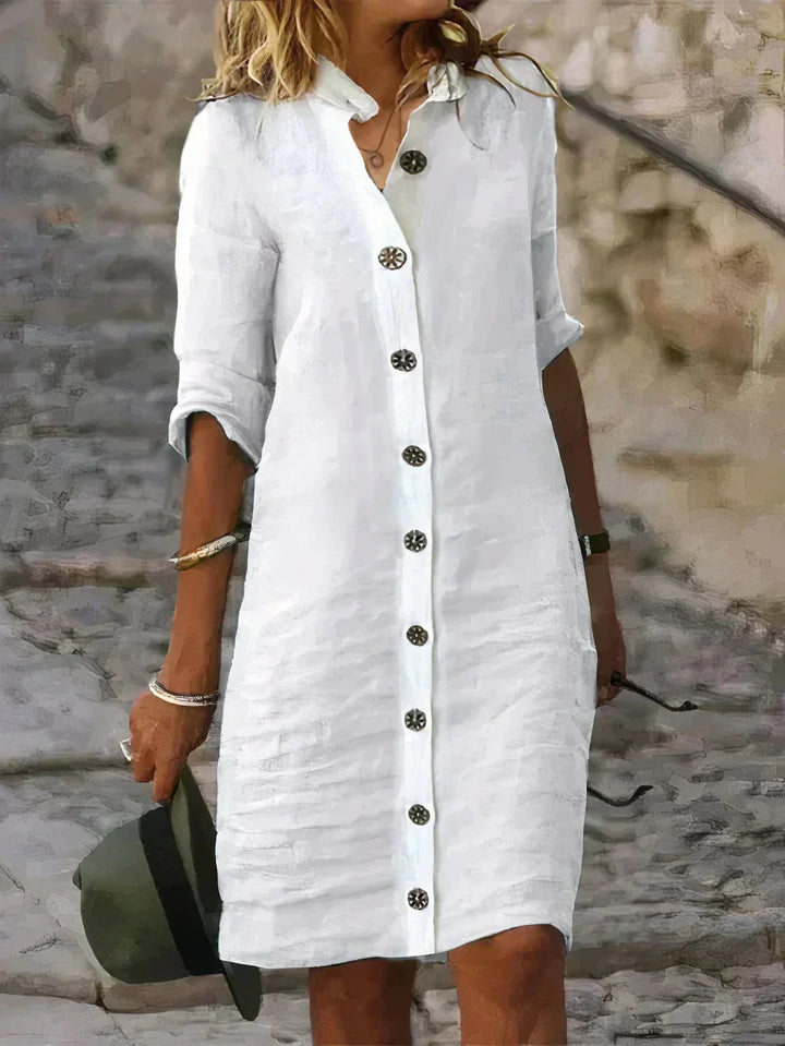 Robe Midi en Lin d'Été Décontractée