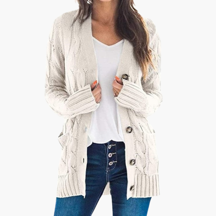 Cardigan pour femmes avec boutons et poches