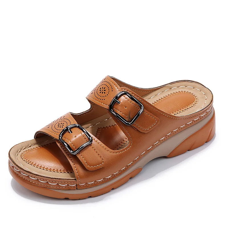 Sandales à Talons Confortables avec Double Boucle