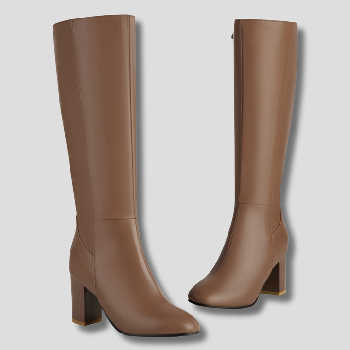 Bottes hautes à talons pour femmes avec fermeture éclair