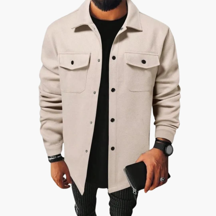 Veste Chemise Homme avec Patte de Bouton