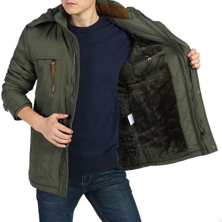 Manteau d'hiver chic avec capuche pour hommes