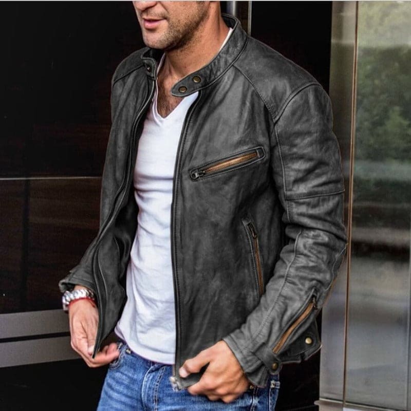 Max – Veste en cuir élégante et imperméable pour hommes