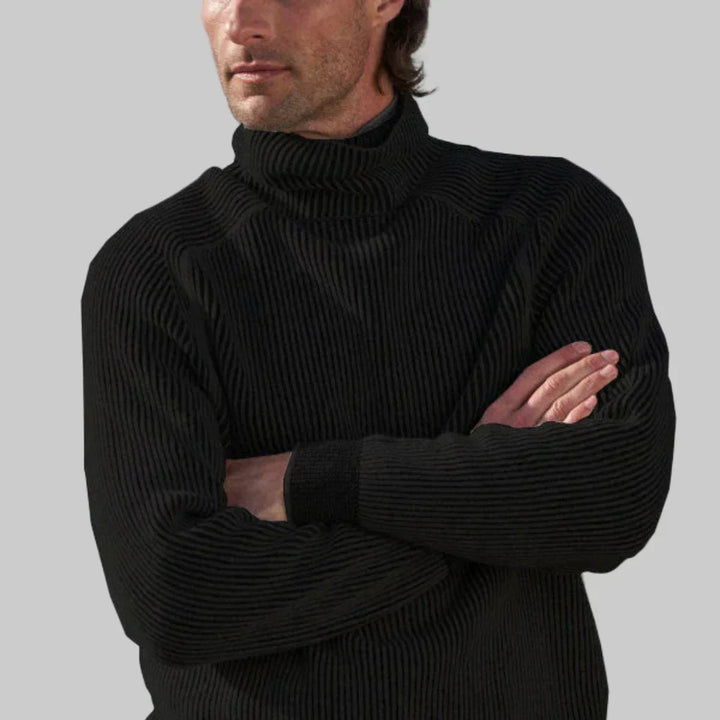 Pull Col Roulé Homme Élégant Uni Tricot