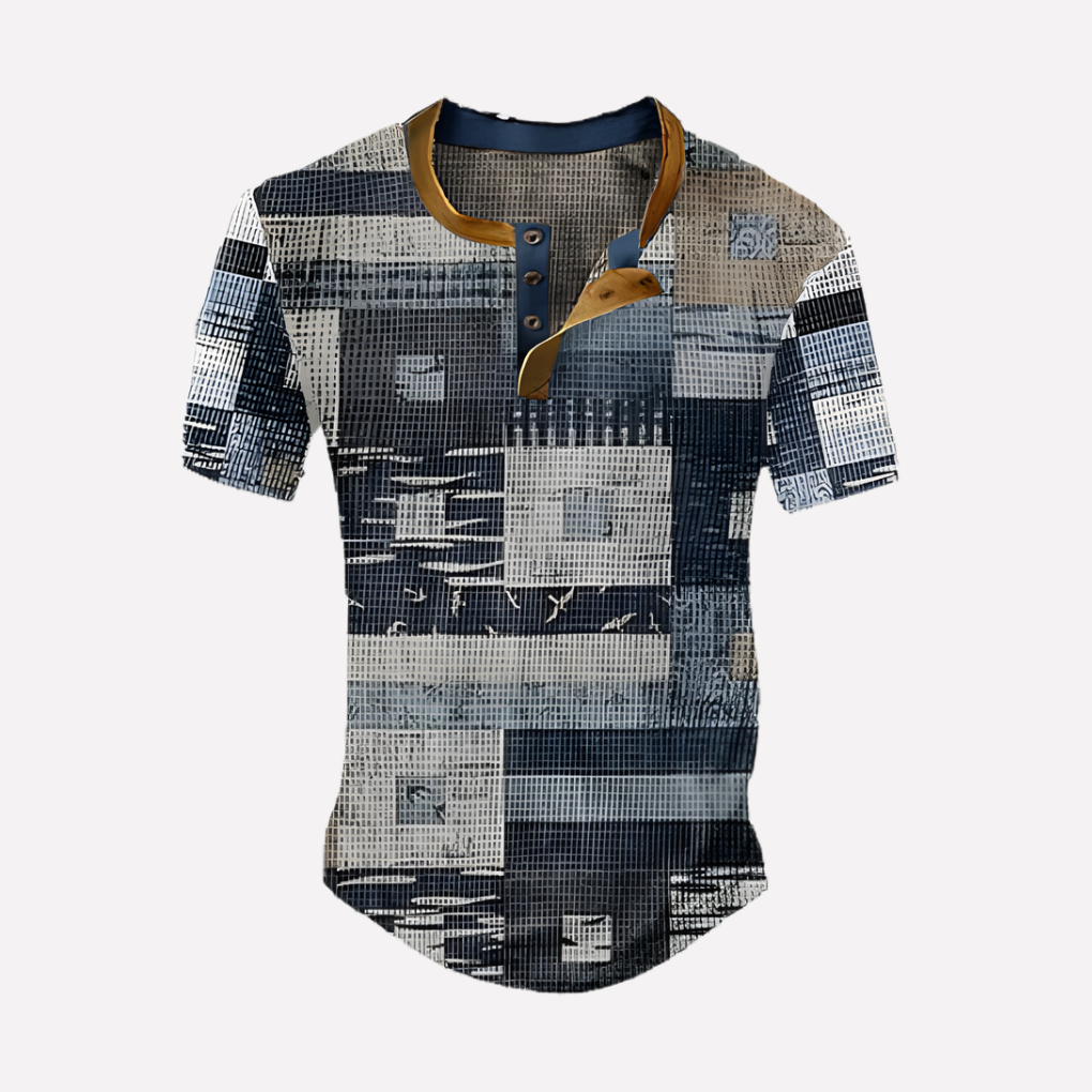 T-shirt casual en maille waffle pour homme