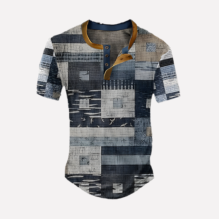 T-shirt casual en maille waffle pour homme