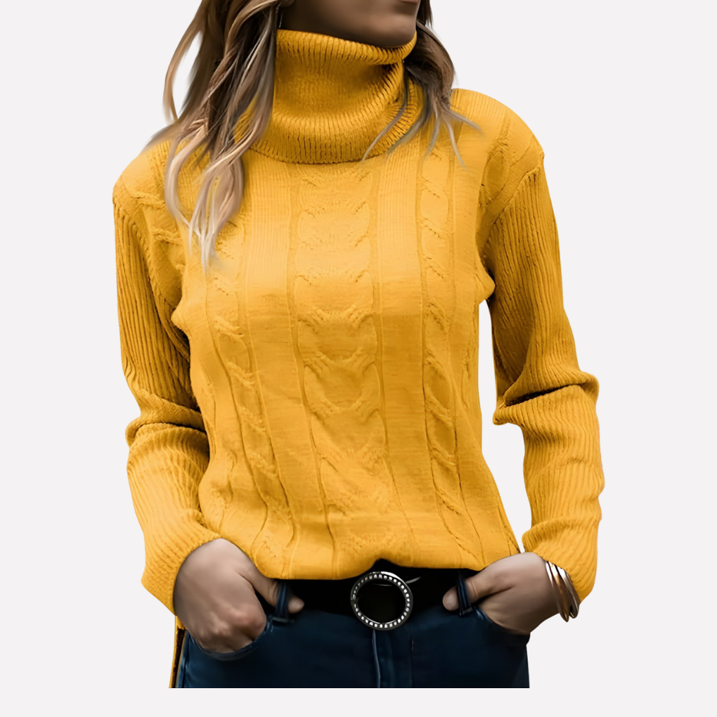 Pull-over Col Roulé Femme – Style Décontracté Quotidien