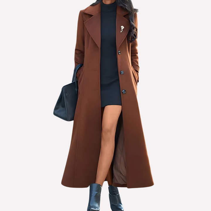 Manteau Long Femme Col Châle avec Ceinture