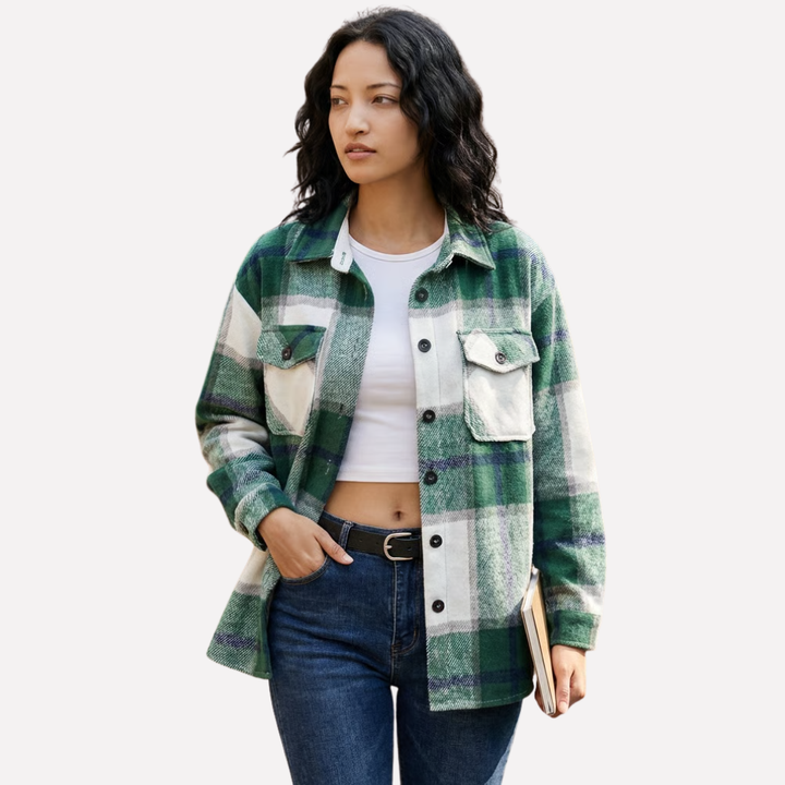 Veste à carreaux pour femmes