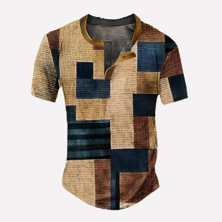 T-shirt casual en maille waffle pour homme
