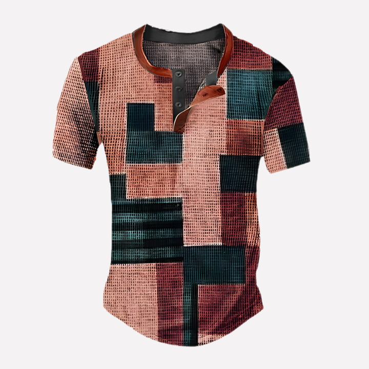 T-shirt casual en maille waffle pour homme