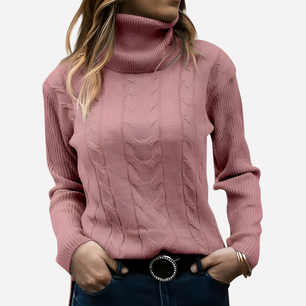 Pull-over Col Roulé Femme – Style Décontracté Quotidien