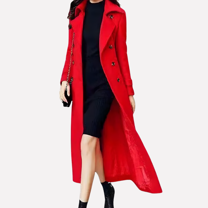 Manteau Long Femme Col Châle avec Ceinture