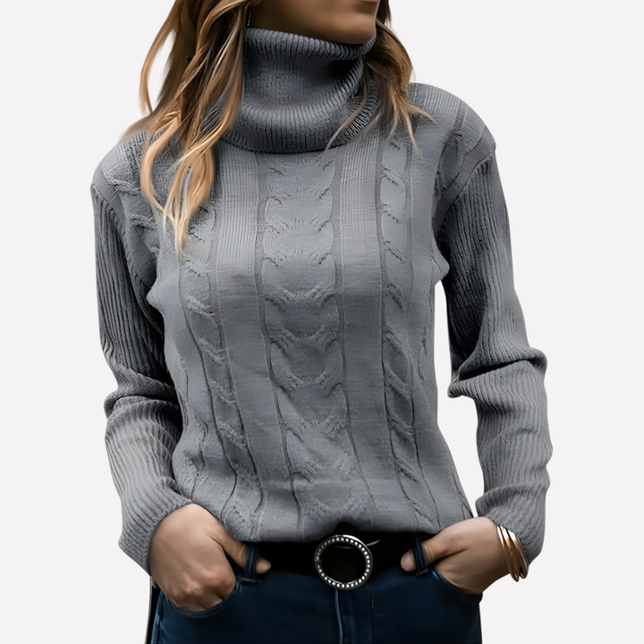 Pull-over Col Roulé Femme – Style Décontracté Quotidien