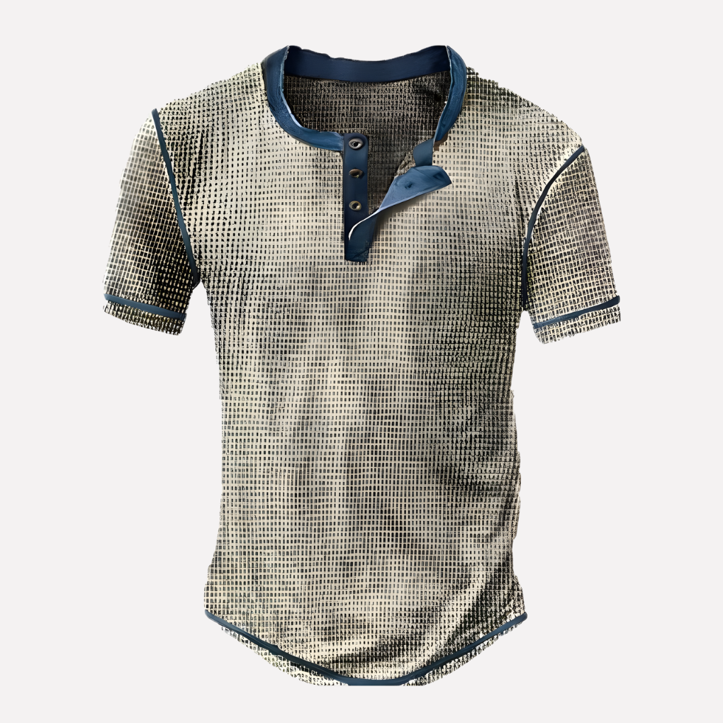 T-shirt casual en maille waffle pour homme