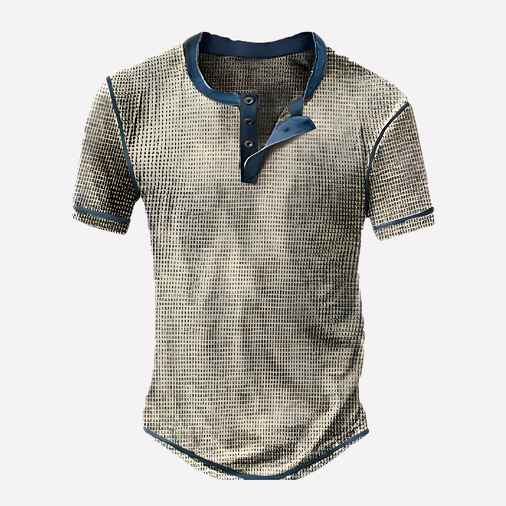 T-shirt casual en maille waffle pour homme