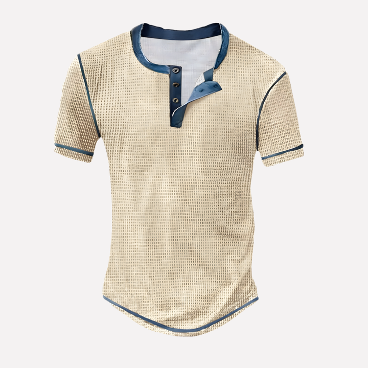 T-shirt casual en maille waffle pour homme