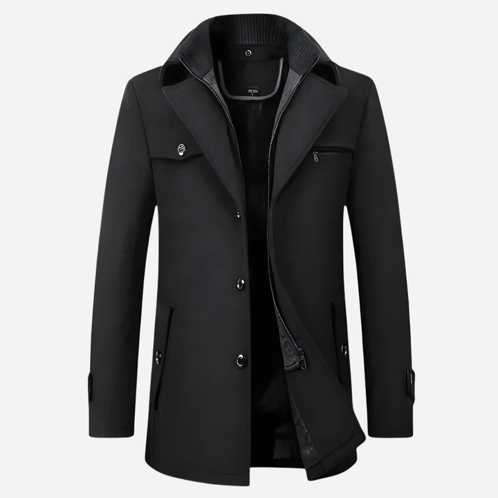 Manteau pour homme à col encoché