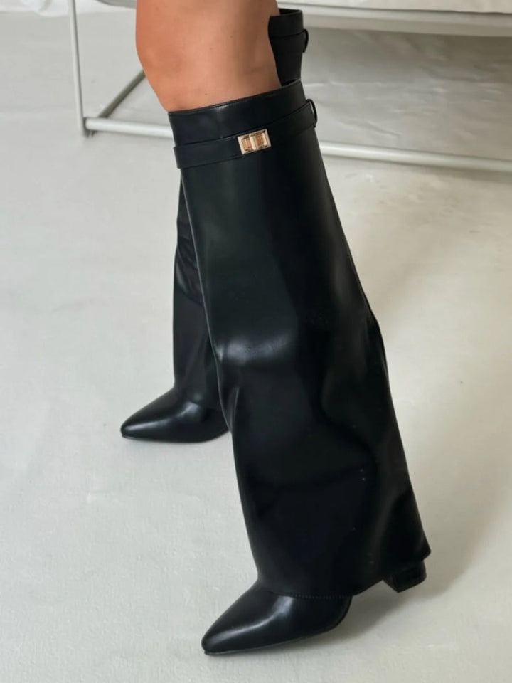 Bottes en Suède Hauteur Genou avec Talons