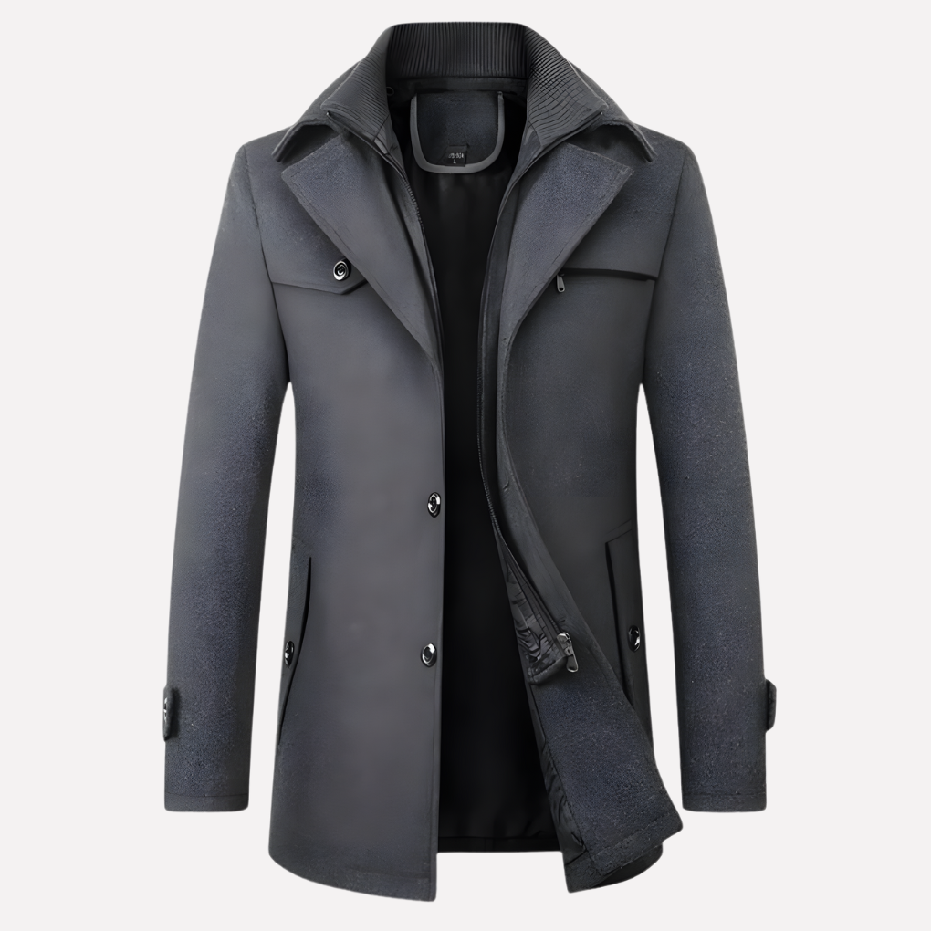 Manteau pour homme à col encoché
