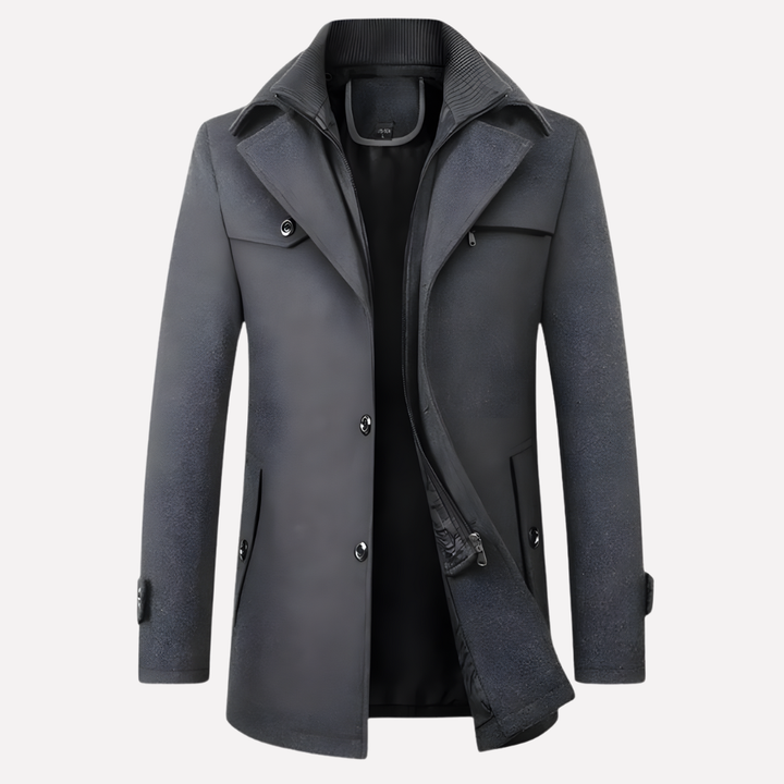 Manteau pour homme à col encoché