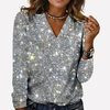 Pull à sequins V-cou pour femmes