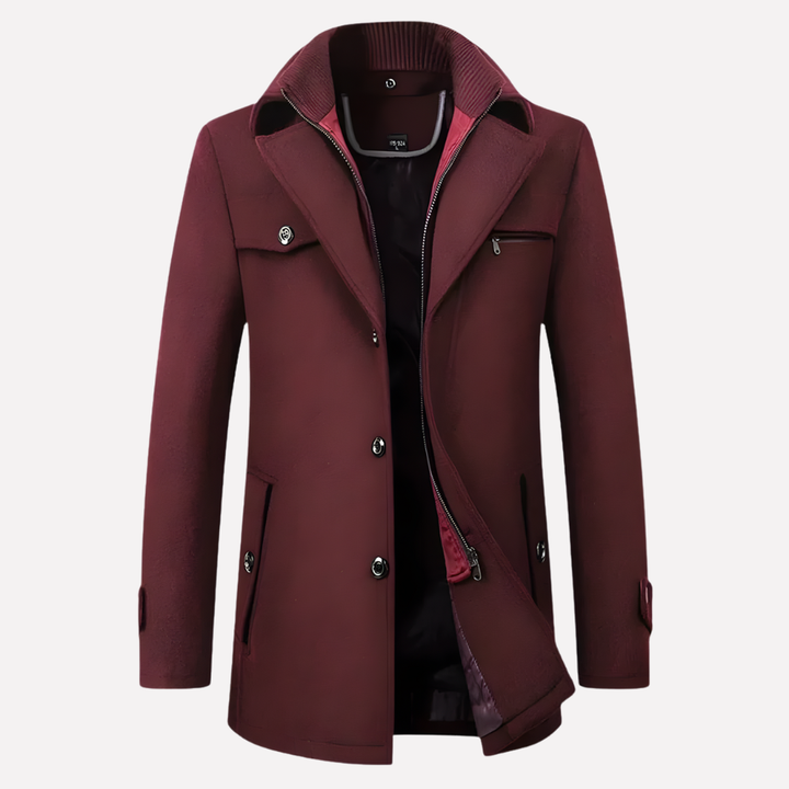 Manteau pour homme à col encoché