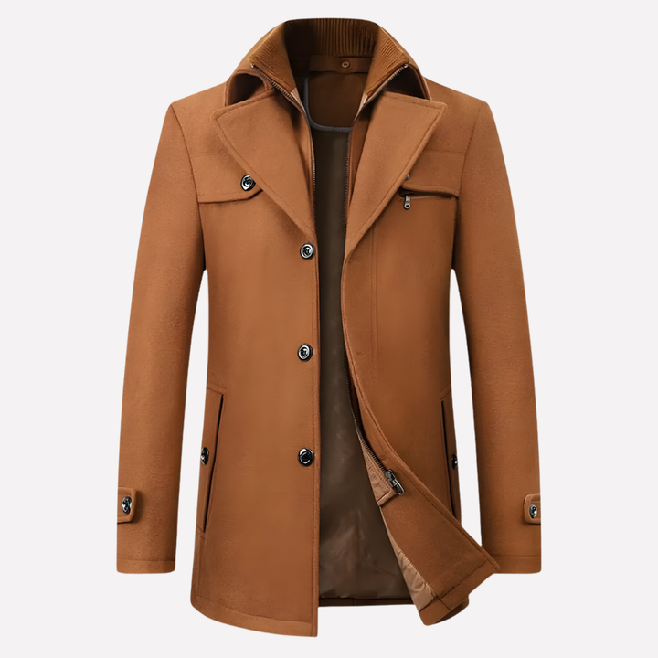 Manteau pour homme à col encoché
