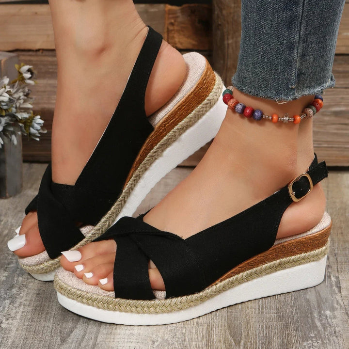 Sandales Wedges Ouvertes à la Mode pour Femmes - Élevez Votre Style d'Été avec Confort et Élégance