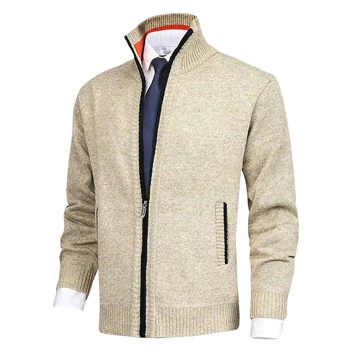 Gilet en maille zippé avec col et poches