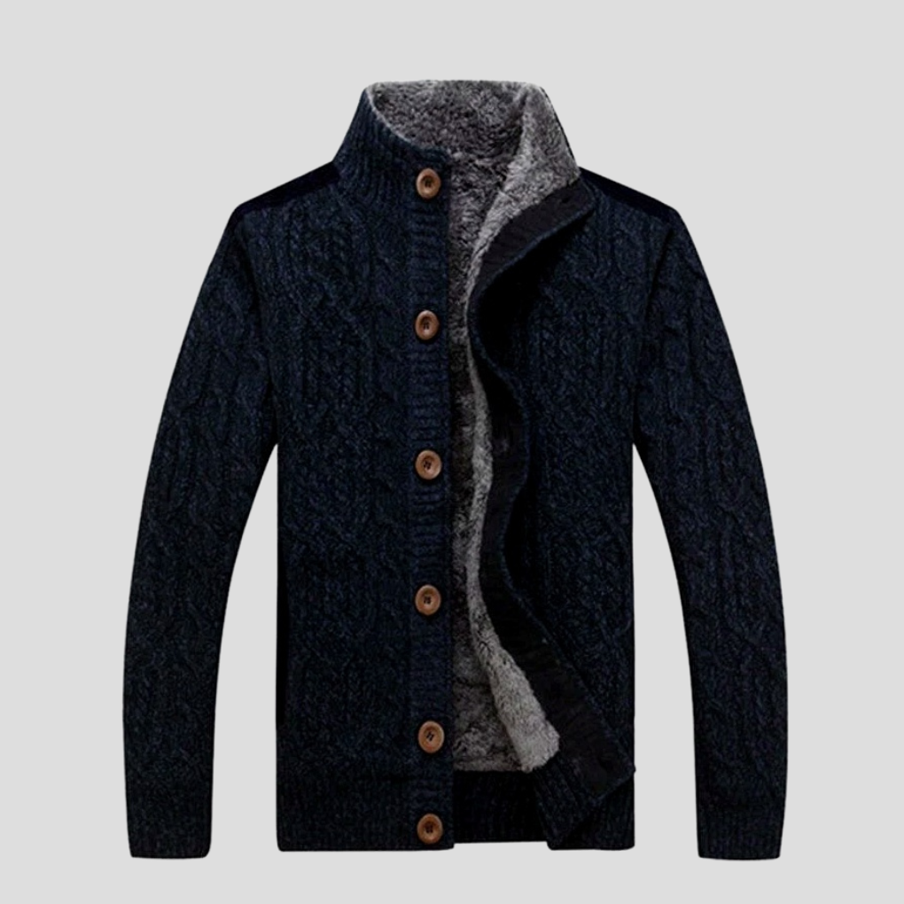 Veste en Tricot pour Homme – Doublure en Peluche pour Plus de Chaleur