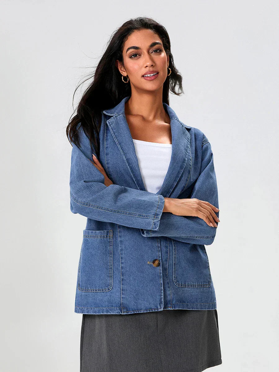 UrbanEdge – Blazer en Denim avec Coupe Classique