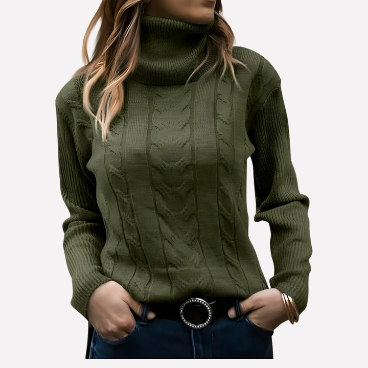 Pull-over Col Roulé Femme – Style Décontracté Quotidien