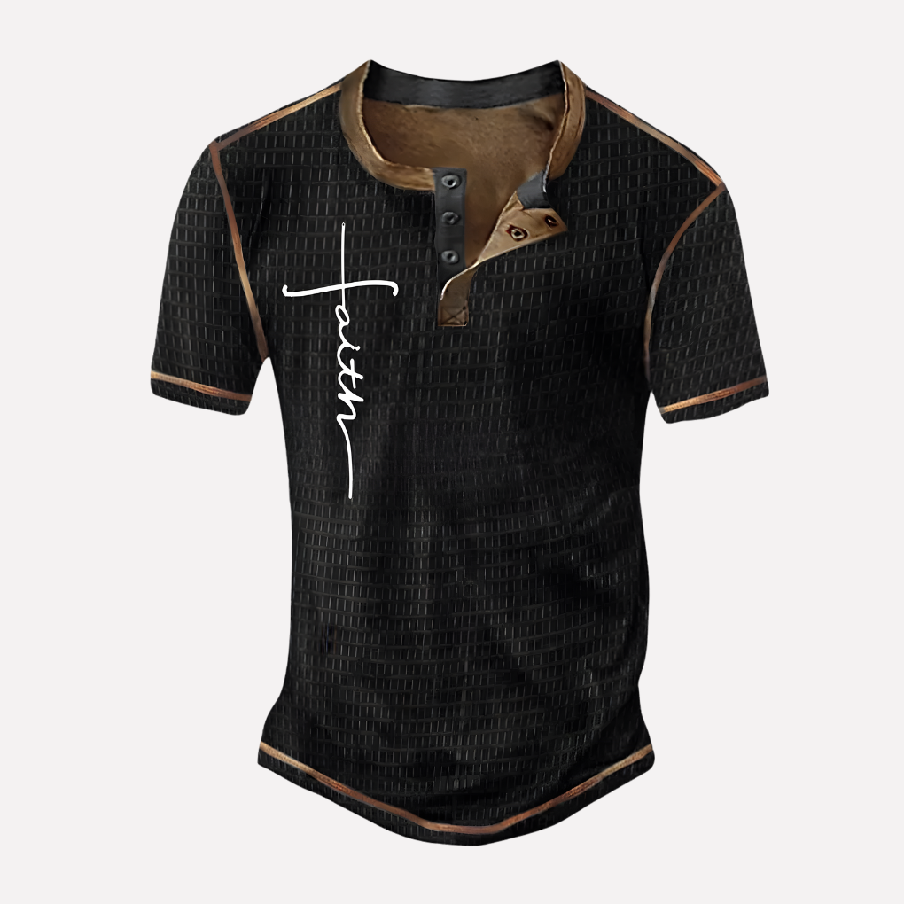 T-shirt casual en maille waffle pour homme